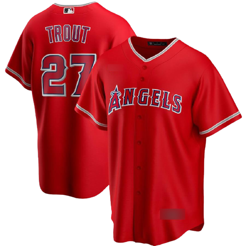 Clearance Los Angeles Angels Red TROUT Jersey