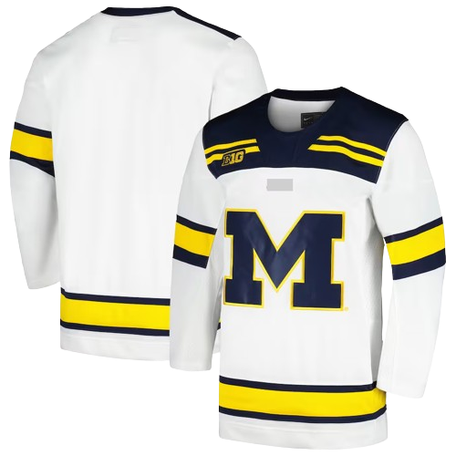 Michigan Wolverines White Hockey Jersey