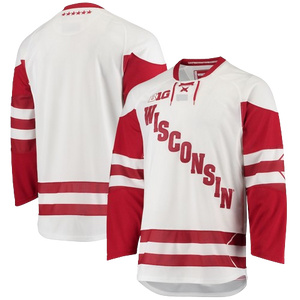 Wisconsin Badgers White Hockey Jersey