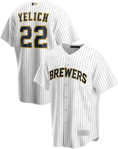 Milwaukee Brewers White/Navy Alternate Team Jersey