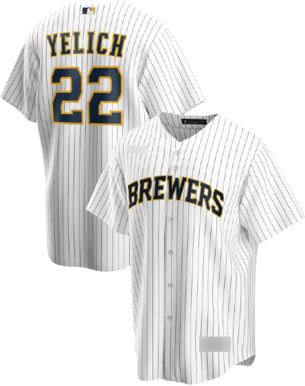 Milwaukee Brewers White/Navy Alternate Team Jersey